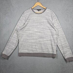 Robert Barakett Sweater Mens XL Light Gray Caslin LS Ribbed Crewneck Lightweight